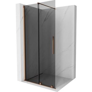 MEXEN/S - Velar Sprchová zástena posuvná Walk-in 85 x 200, grafit 8 mm, ružové zlato 871-085-000-43-60 vyobraziť