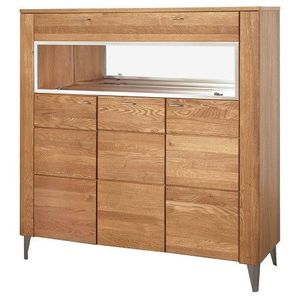 Vitrína s barom Latina 48 z masívu 126 cm dub medový vyobraziť