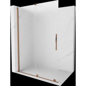 MEXEN/S - Velar Sprchová zástena posuvná Walk-in 130 x 200, dekor 8 mm, ružové zlato 871-130-000-33-60 vyobraziť