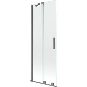 MEXEN/S - Velár dvojkrídlová posuvná vaňová zástena 150 x 150, transparent, grafit metal 896-150-000-01-95 vyobraziť