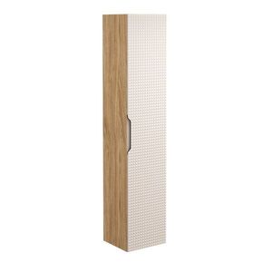 Vysoká závesná kúpelňová skrinka Luxor Beige 80-01-1D béžová/dub olejovaný vyobraziť