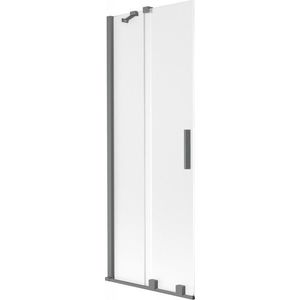 MEXEN/S - Velár dvojkrídlová posuvná vaňová zástena 70 x 150, dekor, grafit metal 896-070-000-31-95 vyobraziť