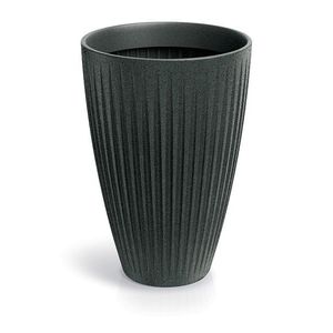 Vysoký kvetináč LATIE ROUND II 40 cm granitovo čierny vyobraziť