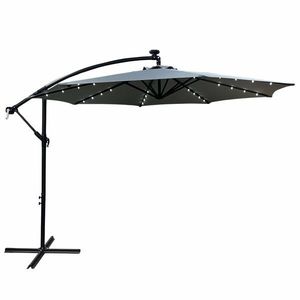 Záhradný slnečník MILIN s LED osvetlením 300 cm svetlosivý vyobraziť