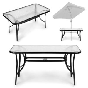Záhradný stolík MultiGarden 120x70 cm čierny/číre sklo vyobraziť