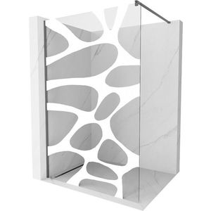 MEXEN/S - Kyoto Sprchová zástena WALK-IN 100 x 200, biely vzor 8 mm, grafit metal 800-100-101-95-97 vyobraziť