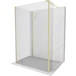 MEXEN/S - Kyoto Sprchová zástena WALK-IN 90 x 90 x 40, transparent, zlatá kartáčovaná 800-090-090-221-55-00-040 vyobraziť