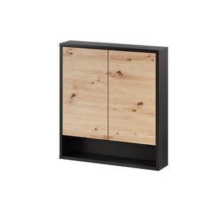 Závesná horná kúpeľňová skrinka Mossa 72 60 cm dub Artisan/čierna vyobraziť
