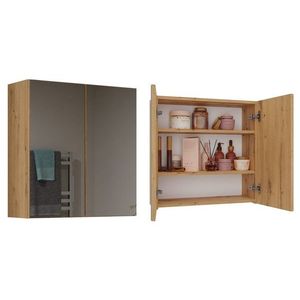 Závesná kúpeľňová skrinka POLA 60 cm so zrkadlom dub artisan vyobraziť