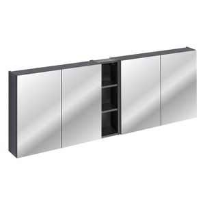 Závesná kúpeľňová skrinka so zrkadlom SantaFe 180 cm tmavomodrá/čierna vyobraziť
