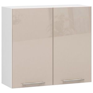 Závěsná kuchyňská skříňka Olivie W 80 cm bílá/cappuccino vyobraziť