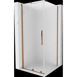 MEXEN/S - Velár sprchovací kút, posuvné dvere 90 x 90, dekor, ružové zlato 871-090-090-31-60 vyobraziť