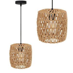 Závesná lampa La Belle Boho V čierna/hnedá vyobraziť