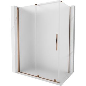 MEXEN/S - Velár sprchovací kút, posuvné dvere 130 x 75, dekor, ružové zlato 871-130-075-31-60 vyobraziť