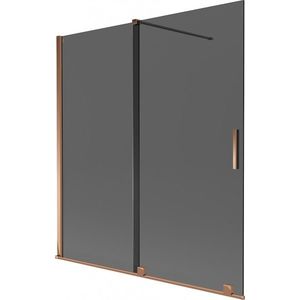 MEXEN/S - Velar dvojkrídlová posuvná vaňová zástena 150 x 150, grafit, ružové zlato 896-150-000-41-60 vyobraziť