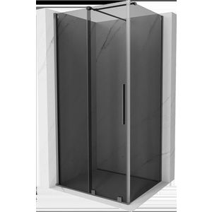 MEXEN/S - Velár sprchovací kút, posuvné dvere 90 x 75, grafit, grafit metal 871-090-075-41-95 vyobraziť