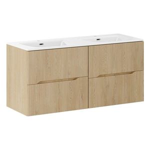 Závesná skrinka Nordic Sky so zápustnými umývadlami 120 cm dub cremona vyobraziť