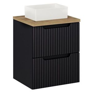 Závesná skrinka Nova Black Gaja I s doskou a umývadlom 50 cm čierna/dub evoke vyobraziť