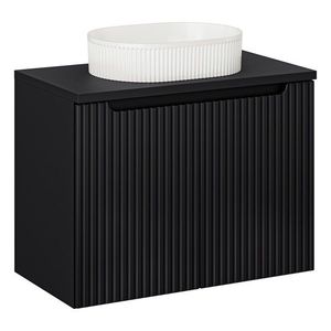 Závesná skrinka Nova Black I s doskou a umývadlom 80 cm čierna/biela vyobraziť