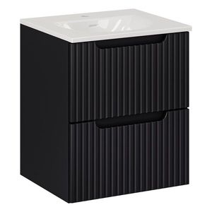 Závesná skrinka Nova Black I so zápustným umývadlom 50 cm čierna/biela vyobraziť