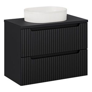Závesná skrinka Nova Black II s doskou a umývadlom 80 cm čierna/biela vyobraziť