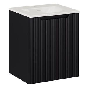 Závesná skrinka Nova Black II so zápustným umývadlom 50 cm čierna/biela vyobraziť