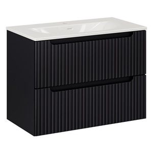 Závesná skrinka Nova Black Sky3 so zápustným umývadlom 80 cm biela/čierna vyobraziť