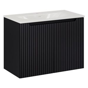 Závesná skrinka Nova Black Sky3 so zápustným umývadlom 80 cm čierna/biela vyobraziť