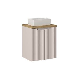 Závesná skrinka Nova Cashmere Gaja I s doskou a umývadlom 50 cm kašmírová/dub evoke vyobraziť
