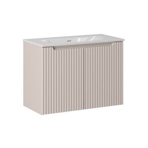 Závesná skrinka Nova Cashmere Sky3 so zápustným umývadlom 80 cm kašmírová/biela vyobraziť
