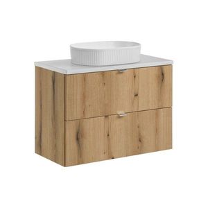 Závesná skrinka Nova Oak Beyond s doskou a umývadlom 80 cm dub coast evoke/biela vyobraziť