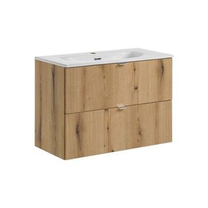 Závesná skrinka Nova Oak II so zápustným umývadlom 80 cm dub coast evoke vyobraziť