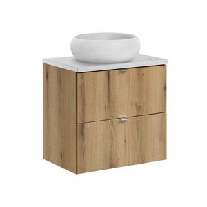 Závesná skrinka Nova Oak Wiki s doskou a umývadlom 60 cm dub evoke/biela vyobraziť