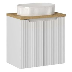 Závesná skrinka Nova White Beyond s doskou a umývadlom 60 cm biela/dub evoke vyobraziť