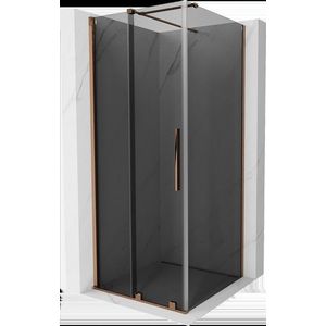 MEXEN/S - Velár sprchovací kút, posuvné dvere 100 x 100, grafit, ružové zlato 871-100-100-41-60 vyobraziť