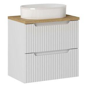 Závesná skrinka Nova White I s doskou a umývadlom 60 cm biela/dub coast evoke vyobraziť