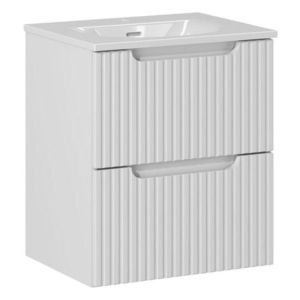Závesná skrinka Nova White I so zápustným umývadlom 50 cm biela vyobraziť