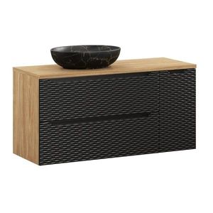 Závesná skrinka Ocean s umývadlom 120 cm čierna/dub olejovaný vyobraziť