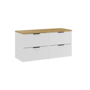 Závesná skrinka pod umývadlo Casad s doskou 120 cm biela/dub artisan vyobraziť