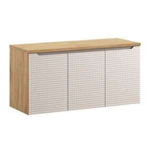 Závesná skrinka pod umývadlo Luxor Beige s doskou 120 cm béžová/dub olejovaný vyobraziť