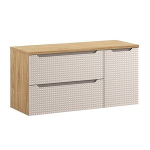 Závesná skrinka pod umývadlo Luxor Beige II s doskou 120 cm béžový/dub olejovaný vyobraziť