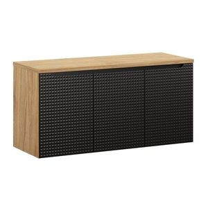 Závesná skrinka pod umývadlo Luxor Black I s doskou 120 cm čierna/dub olejovaný vyobraziť