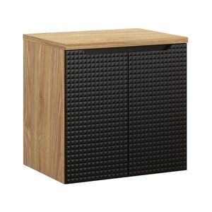 Závesná skrinka pod umývadlo Luxor Black II s doskou 60 cm čierna/dub olejovaný vyobraziť