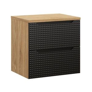 Závesná skrinka pod umývadlo Luxor Black s doskou 60 cm čierna/dub olejovaný vyobraziť