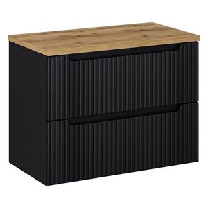 Závesná skrinka pod umývadlo Nova Black I s doskou 80 cm čierna/dub coast evoke vyobraziť