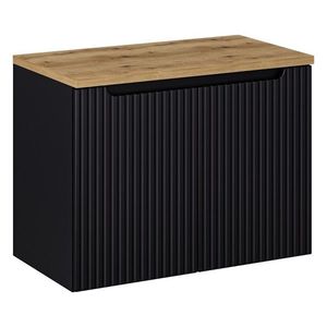 Závesná skrinka pod umývadlo Nova Black s doskou 80 cm čierna/dub evoke vyobraziť