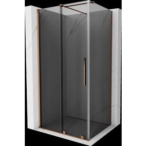 MEXEN/S - Velár sprchovací kút, posuvné dvere 130 x 80, grafit, ružové zlato 871-130-080-41-60 vyobraziť