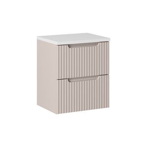 Závesná skrinka pod umývadlo Nova Cashmere II s doskou 50 cm kašmírová/biela vyobraziť