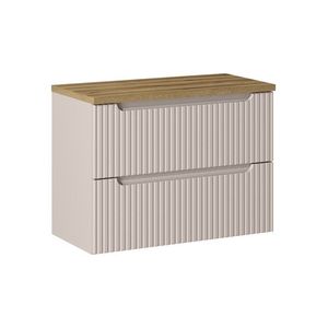 Závesná skrinka pod umývadlo Nova Cashmere II s doskou 80 cm kašmír/dub coast evoke vyobraziť