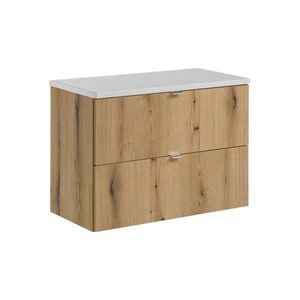 Závesná skrinka pod umývadlo Nova Oak I s doskou 80 cm biela/dub coast evoke vyobraziť